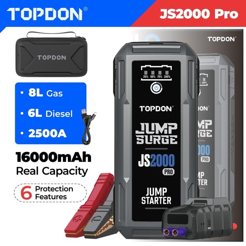 Topdon js2000pro 2500a 12v car - 2500a,